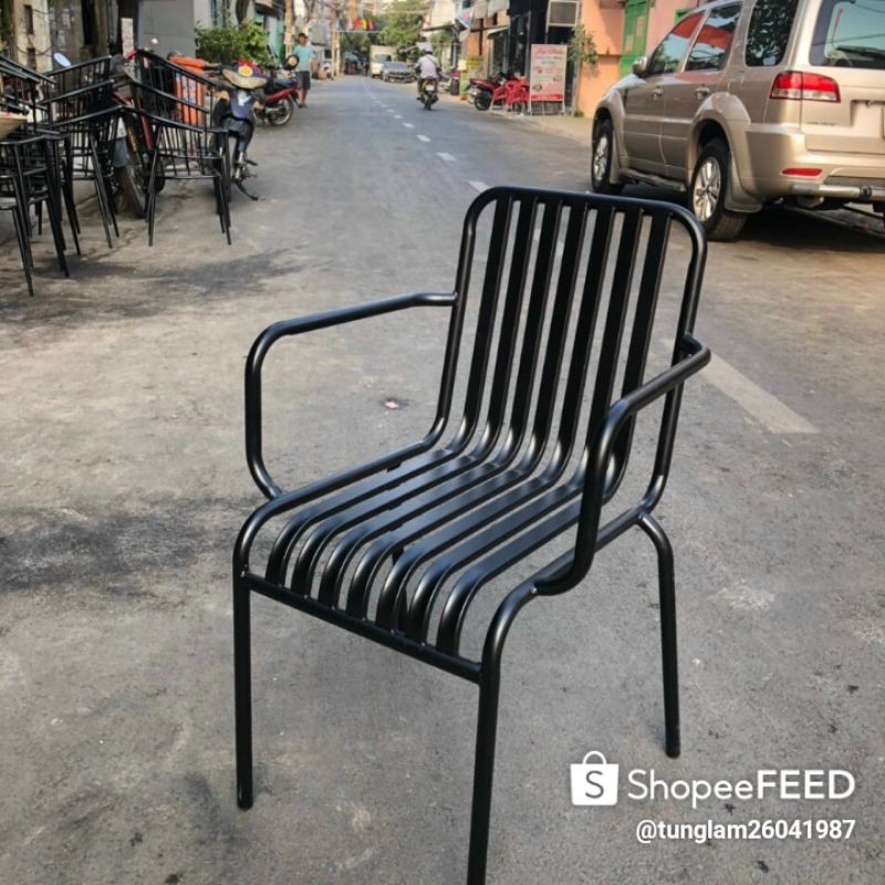 Ghế sắt uốn có tay và không có tay