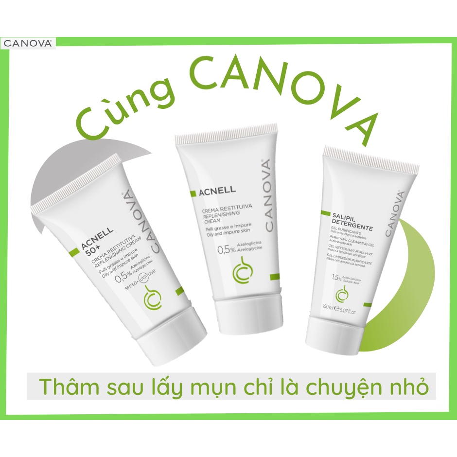 [CHÍNH HÃNG CÓ TEM] CANOVA Acnell &amp; Acnell 50+ (50mL) - Kem Ngừa Mụn Ban Đêm / Ngày Dành Cho Da Mụn, Nhạy Cảm.