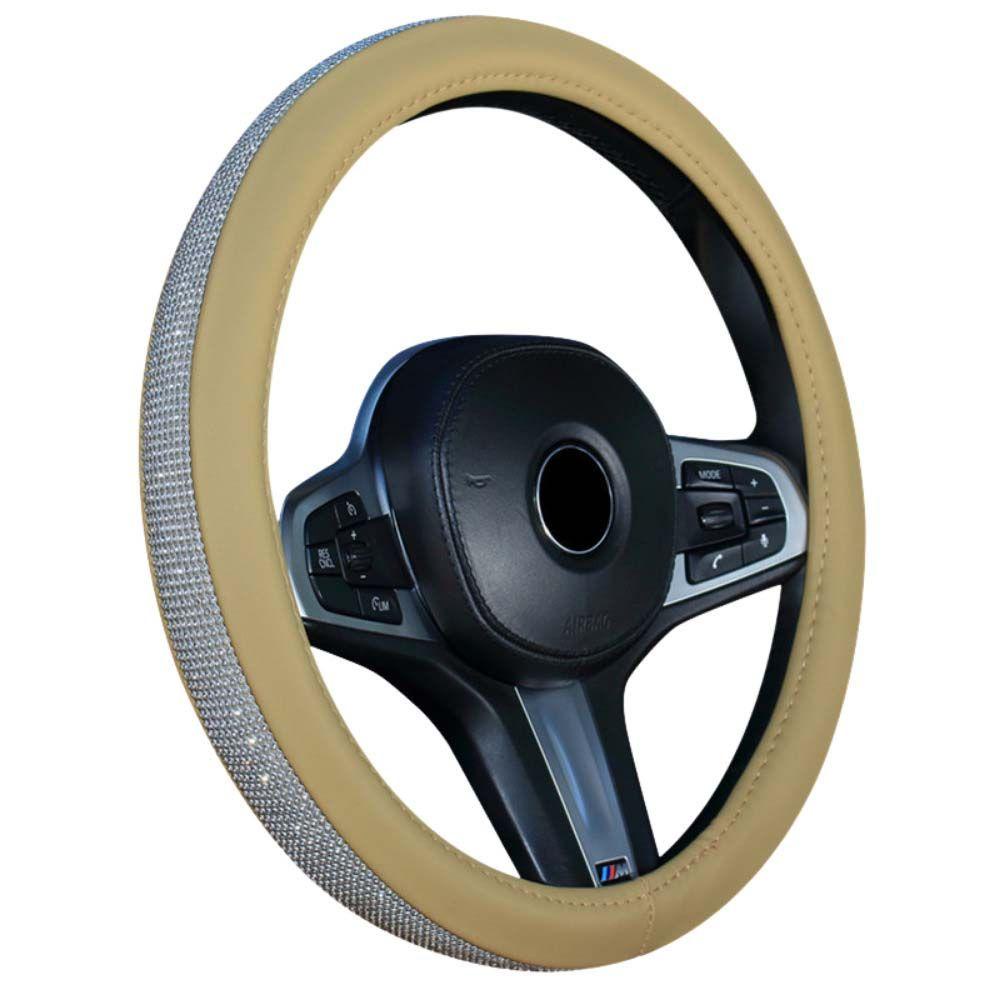 Vỏ BọC Vô Lăng ChốNg TrượT Universal 38cm VANES1 Cho Xe Hơi|Túi Xách Da PU Màu Đen Cá Tính Hợp Thời Trang|Vỏ Bọc Vô Lăng Trang Trí Cho Xe Hơi