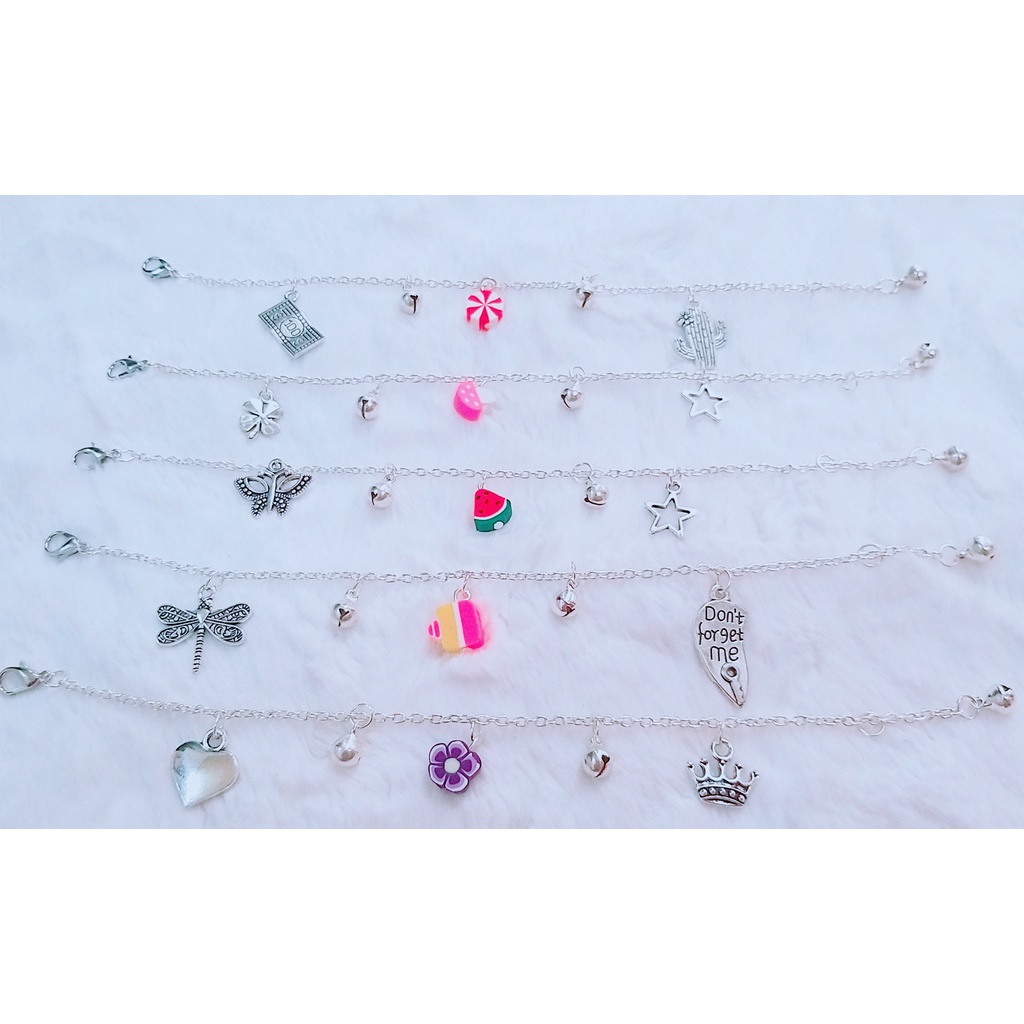 Set 10 vòng tay dây xích mix hình đất sét cute : 10 vòng giá 7,5k / vòng