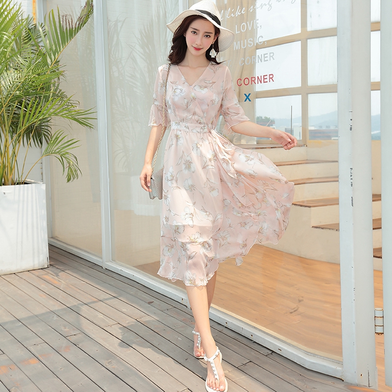 Đầm Voan Dài Tay Xinh Xắn Dành Cho Nữ 2020