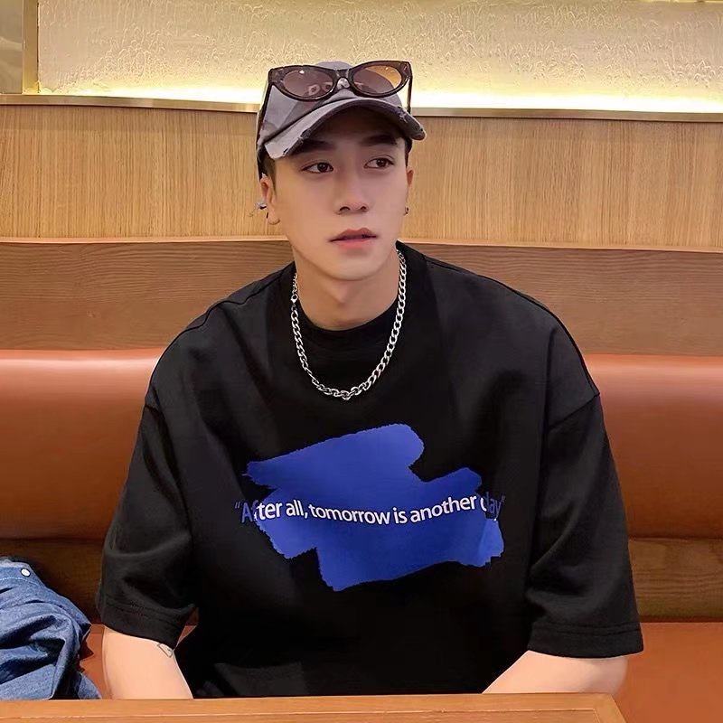 Áo Thun Nam Tay Ngắn Cổ Tròn In Chữ Plus Size Dành Cho Hàn Quốc Fashion Áo Thun Thể Thao Nam Simple Áo Phông Rộng Unisex áo Thun Cotton áo Phông Nam Nữ áo Phông Cotton