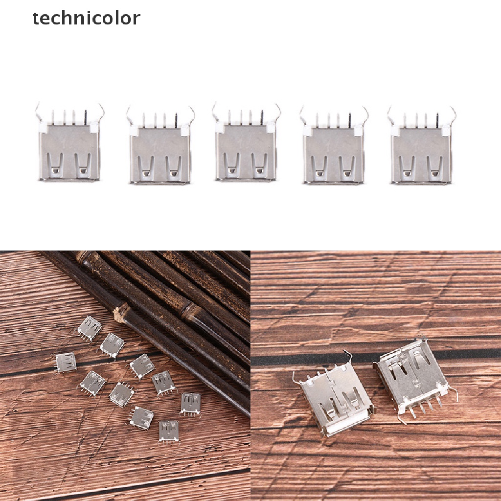 Giắc Cắm Đơn Cổng USB 2.0 Loại A 4-Pin DIP 180 Độ