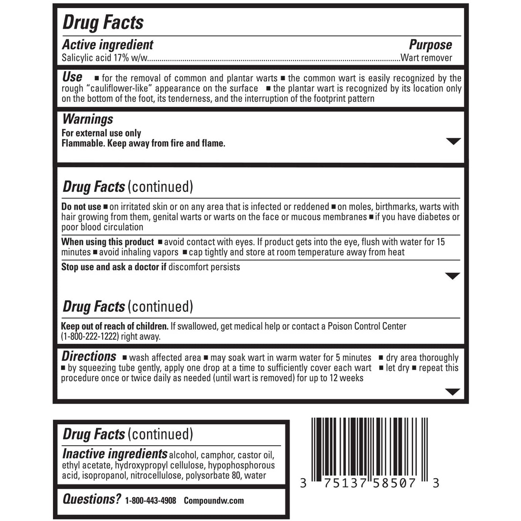 |Mẫu mới| Compound W Maximum Strength Fast Acting Gel Wart Remover - Gel tẩy mụn cóc 7g