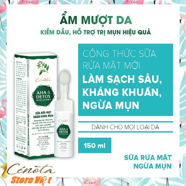 Sữa rửa mặt Aha & Detox facial cleanser 150ml, sữa rửa mặt giúp tạo bọt, kiềm dầu | BigBuy360 - bigbuy360.vn