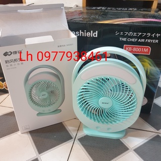 Quạt sạc tích điện có đèn led KM-F0336 KM-F0326 KM-F0166, Quạt tích điện màu xanh để bàn cầm tay gấp gọn tiện lợi