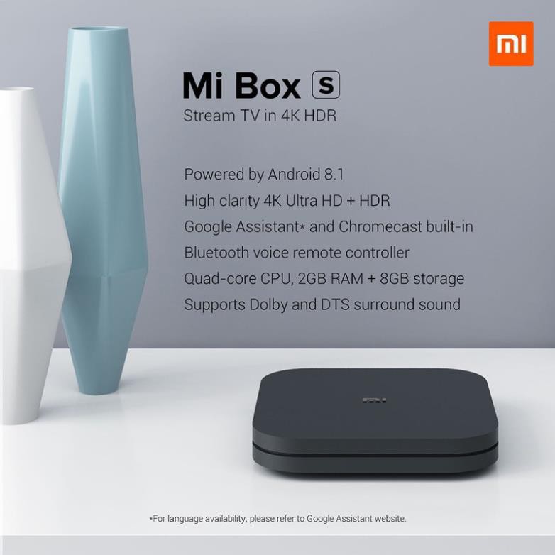 Tivi box Xiaomi Mibox S 4K Ultra HD 4K Bản Quốc Tế Tiếng Việt tìm kiếm giọng nói - Chính hãng phân phối