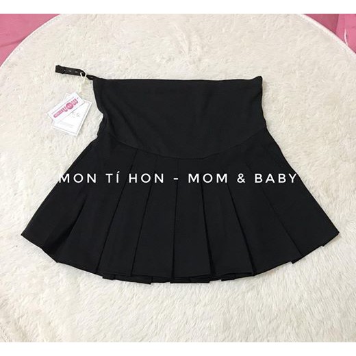 Chân váy Bầu xếp ly vải umi dày dặn/ Có lót quần bên trong/ Có đáp bụng và chun rút điều chình