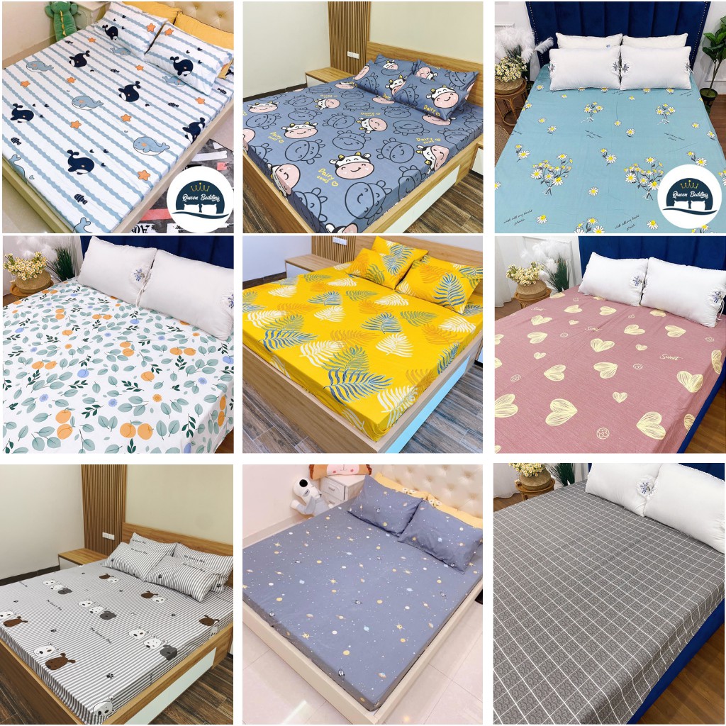 [Mã SKAMA07 giảm 8% tối đa 50K đơn 250K] Ga Trải Giường Cotton Poly, Ga Nệm Drap Giường Đủ Size Đủ Màu