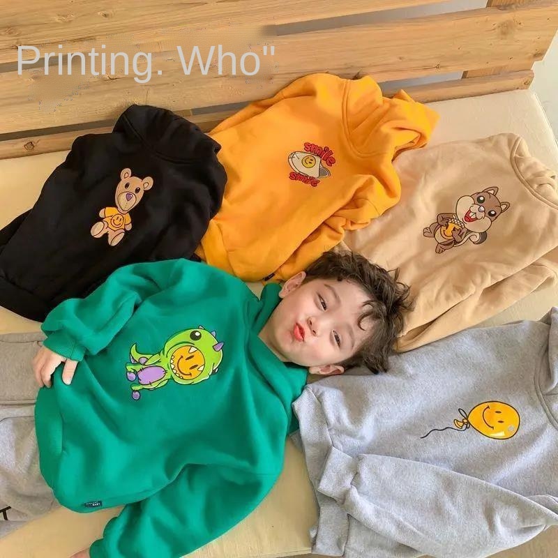 Áo hoodie in hình hoạt hình phong cách Hàn Quốc dành cho bé trai 202
