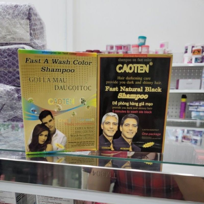 Dầu gội đen tóc Caotien - hộp 10 gói