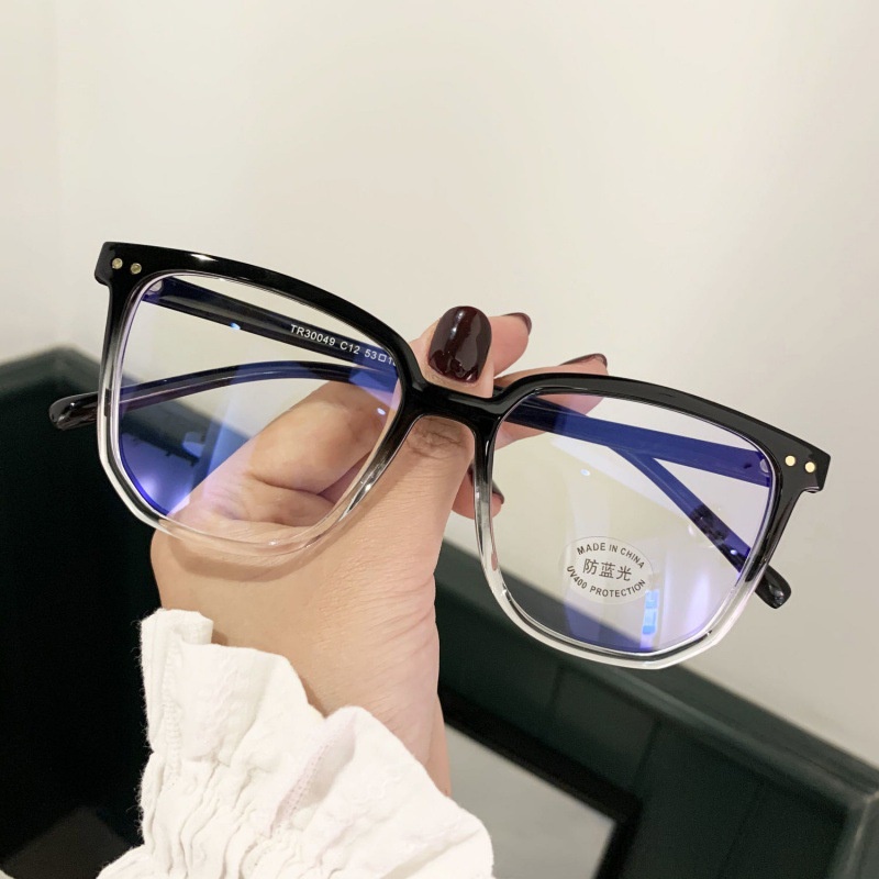 Kính giả cận nam nữ BROO mắt vuông chữ nhật unisex, gọng kính nhỏ không độ hai chấm Hàn Quốc