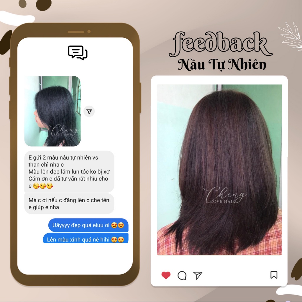 Thuốc nhuộm tóc NÂU TỰ NHIÊN không tẩy tặng oxi trợ nhuộm | Chenglovehair, Chenglovehairs