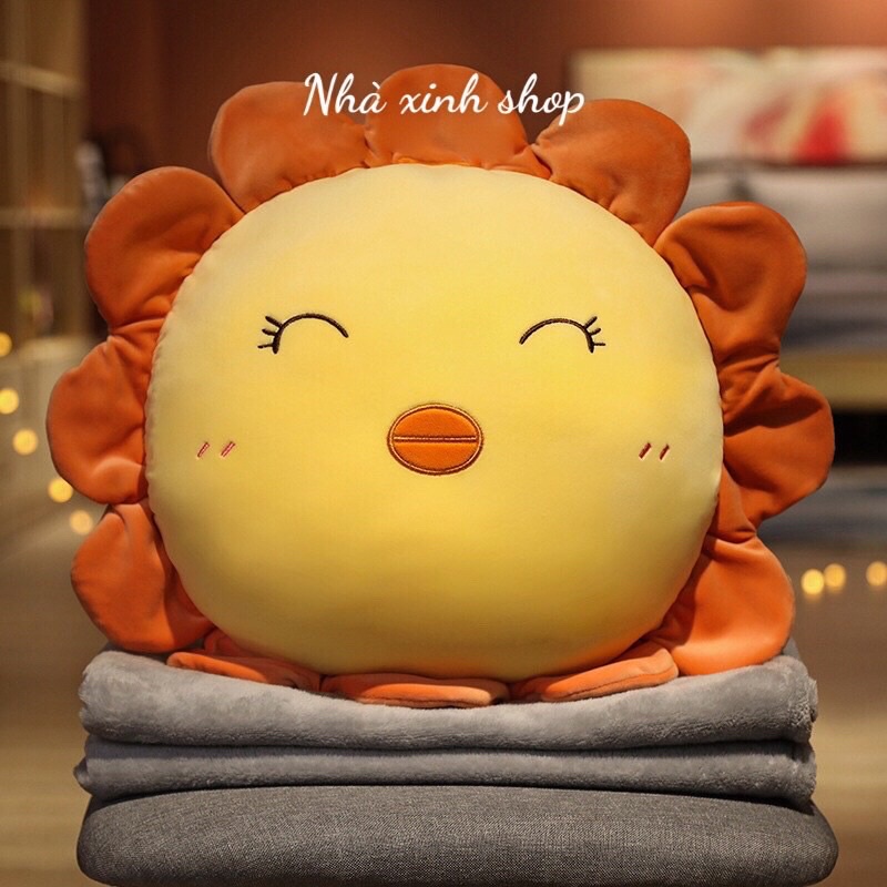 Bộ chăn gối văn phòng chăn lớn 1m6*2m Nhà Xinh Shop