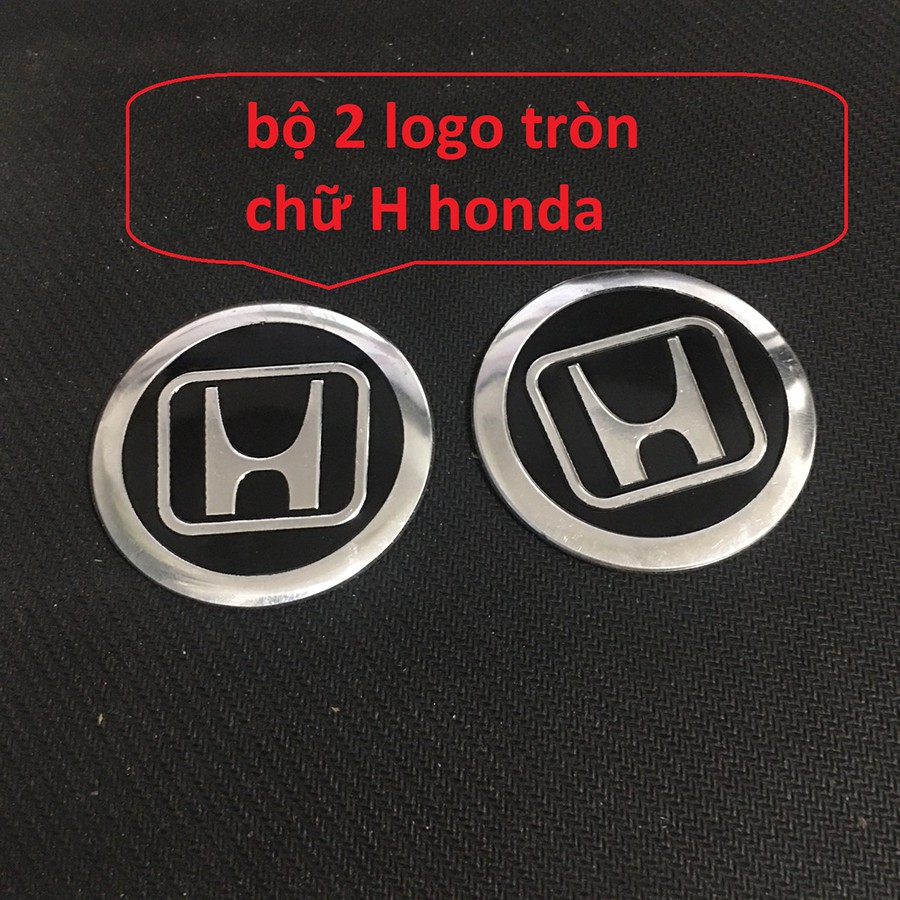 2 Miếng dán LOGO TRÒN HONDA CHỮ H kích thước 5.5cm