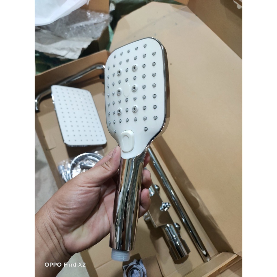 Sen cây tắm đứng Chỉnh Nhiệt Độ Nóng Lạnh hàng đồng thau - Quảng Đông Tay và Bát sen loại sịn