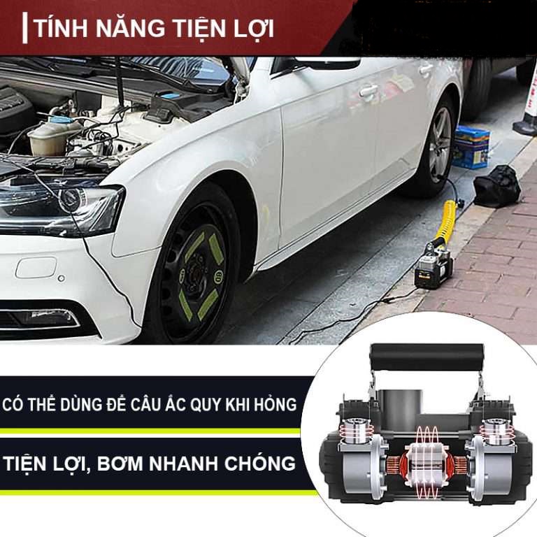 [Mã LIFEAU5SALE giảm 20k đơn 50k] Bơm lốp ô tô chuyên dụng - Máy bơm xe hơi