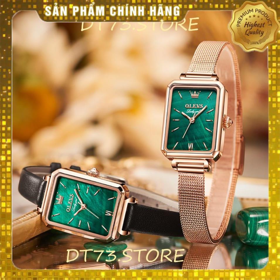 Đồng Hồ OLEVS 6624 Dây Da/Thép Không Gỉ Mặt Vuông chống vô nước Trẻ trung Thời Trang Cho Nữ