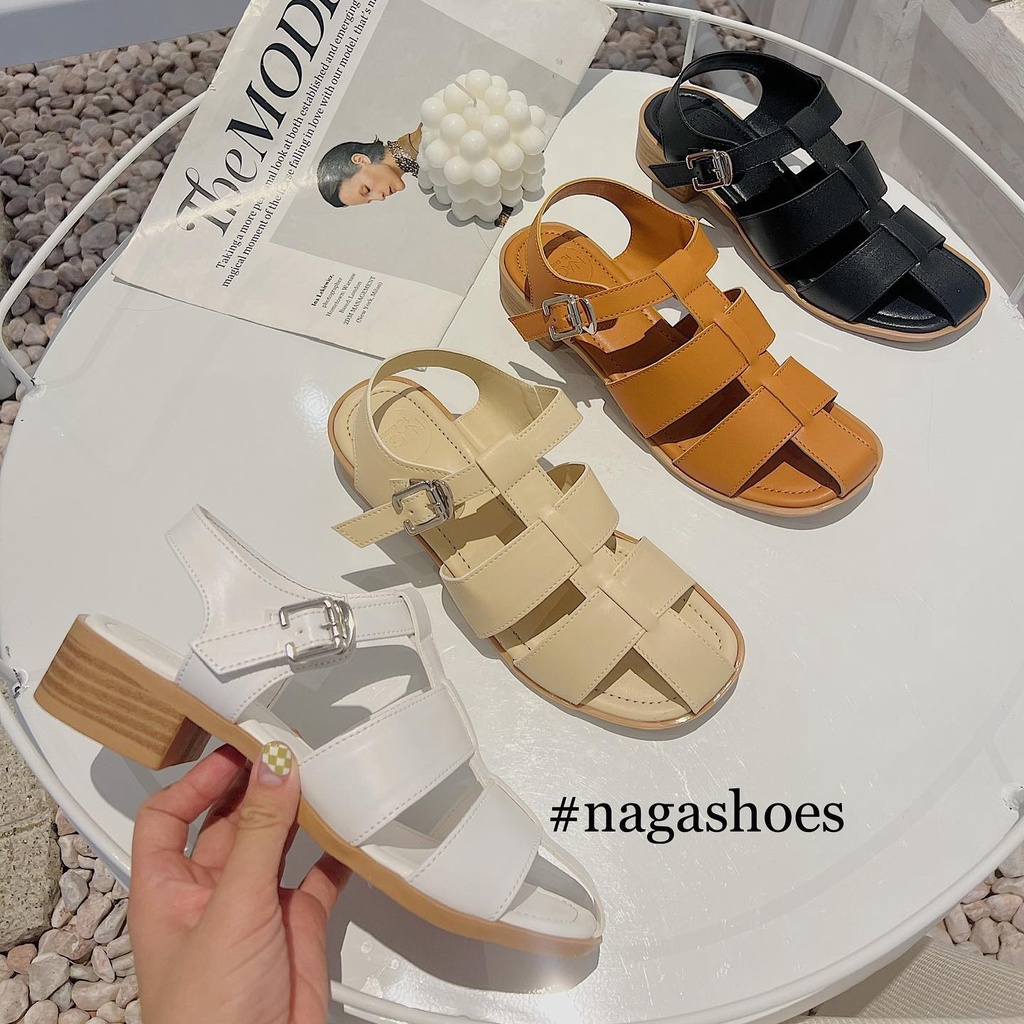 SANDAL NAGASHOES MŨI VUÔNG QUAI RỌ 3P NAS212