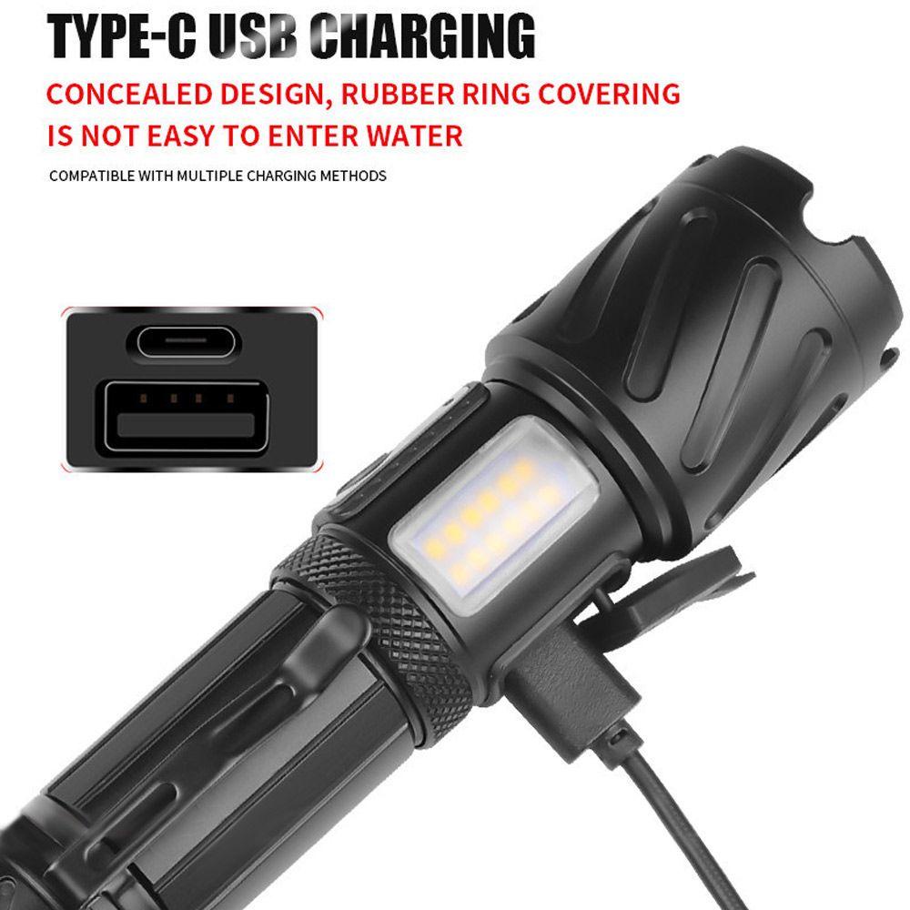 Đèn Pin Xhp160 + Cob Siêu Sáng Sạc USB Tiện Dụng