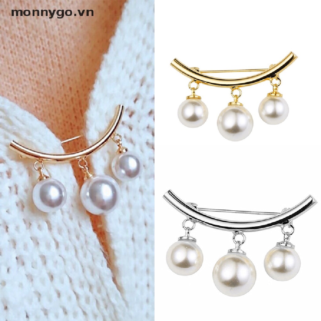 Trâm Cài Áo Chuỗi Ngọc Trai Cố Định Thời Trang