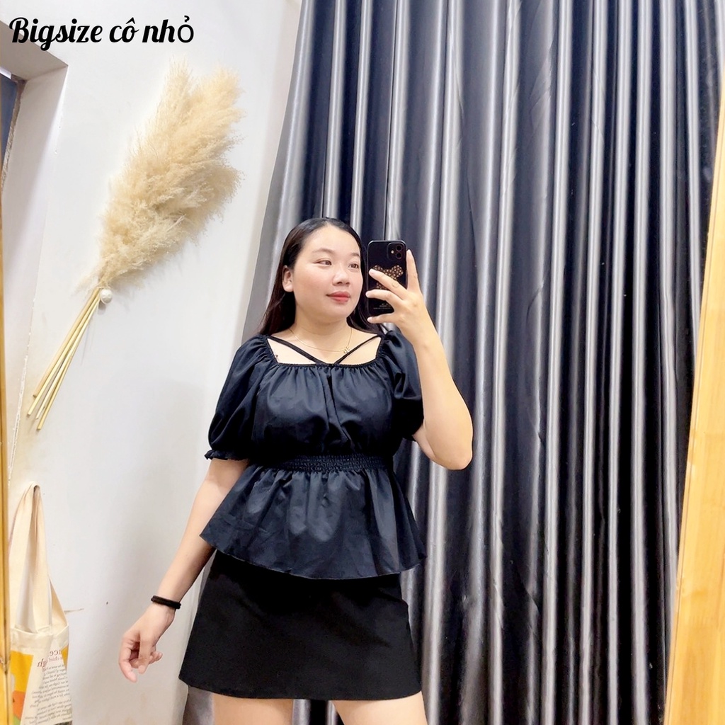 Áo Sơ Mi Nữ Bigsize Nhún Eo Lên Phom Dễ Thương Che Bụng Cực Tốt Hình Thật MÃ AT13