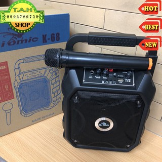 Loa Bluetooth Karaoke Công Suất Cực Lớn, Loa Xach Tay Mini KIOMIC K68(Tặng Kèm Micro Không Dây)