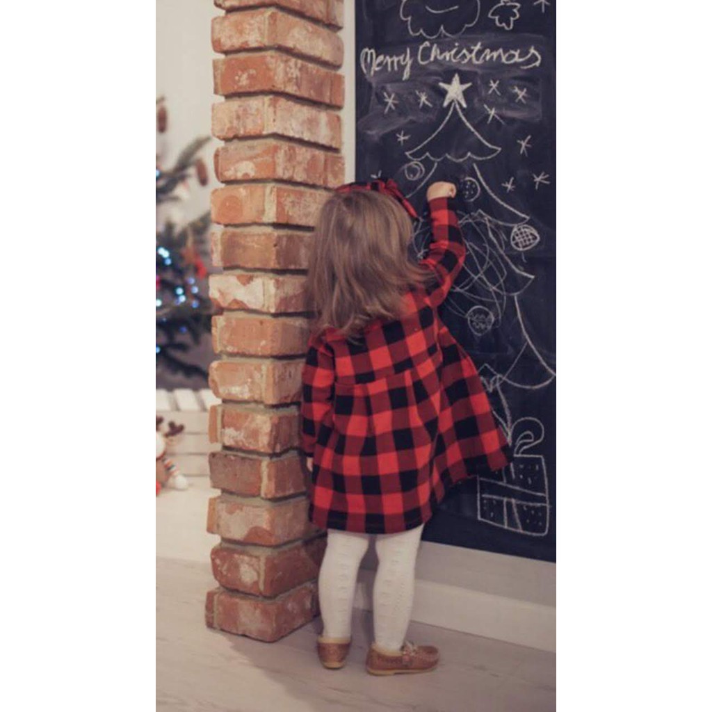 Váy kẻ caro màu đỏ kèm cài tóc dành cho bé gái 10-20 kg- thanh lý