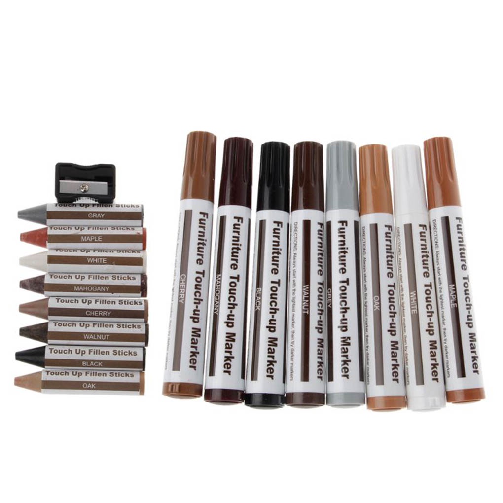 [CHOO] 17 Pcs/set Furniture Floor Marker Paint Repair Pen Wood Scratch Restore Eco-friendly Crayon