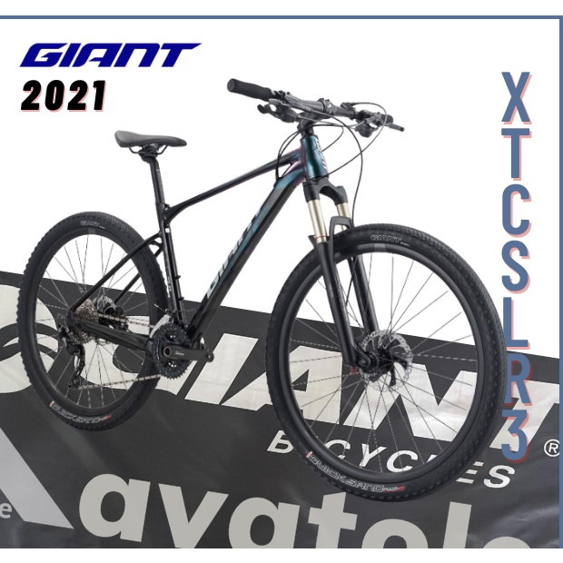 Giant XTC SLR 3, Khung nhôm Giant ALUXX SLR size S M, Phanh Shimano MT200, Bộ chuyển số Shimano Deore M6000, màu đenxanh