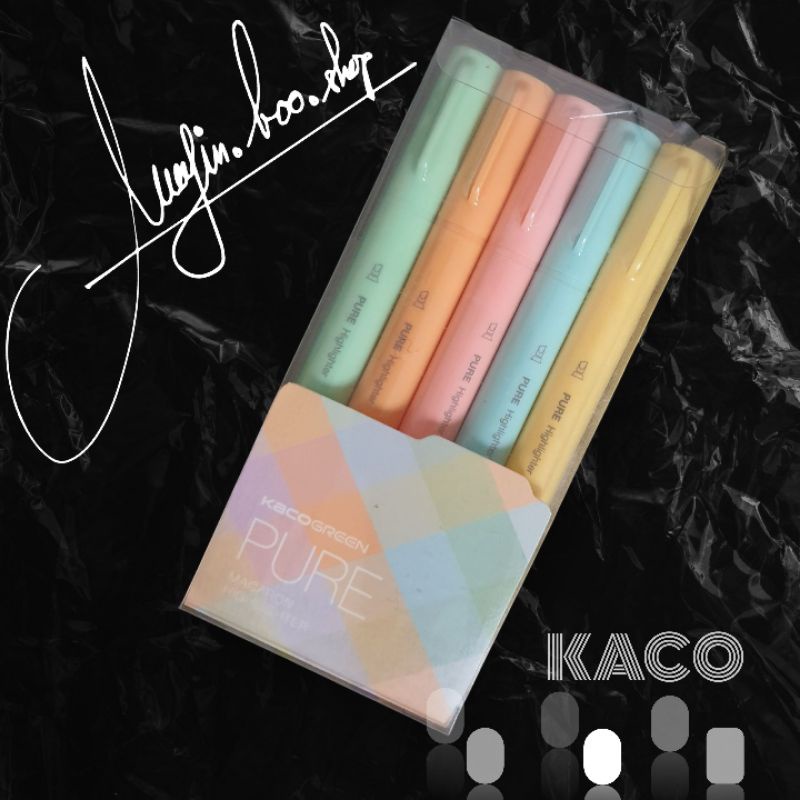 Bút HIGHLIGHTER KACO PURE 5 màu sắc (hàng chính hãng)