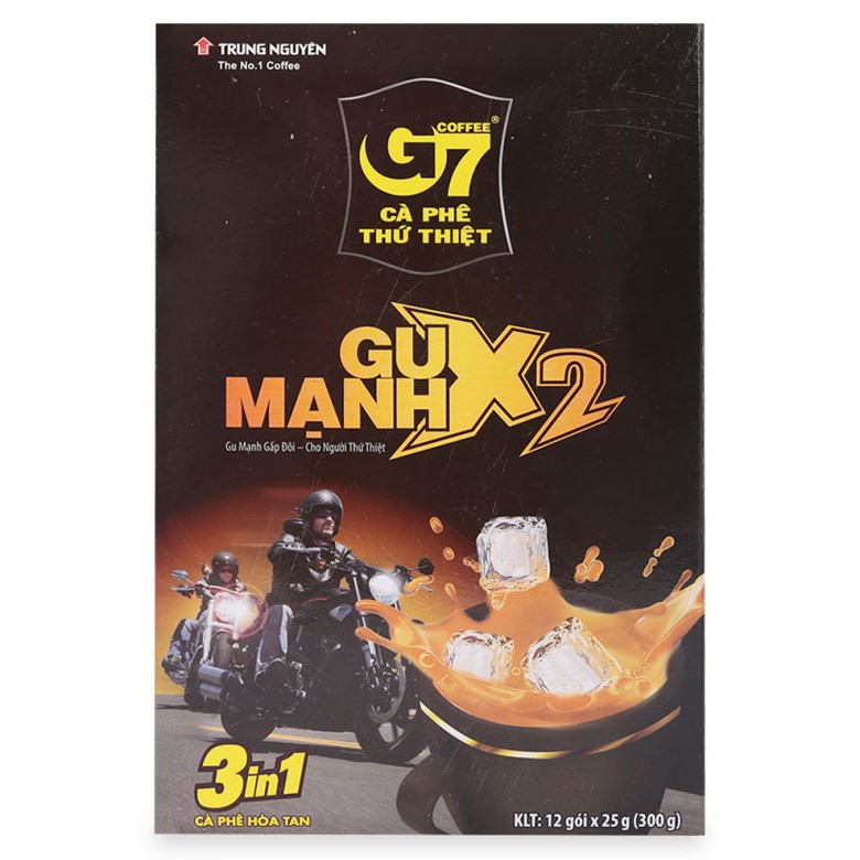 Sản phẩm Cà Phê G7 Gu Mạnh X2 3in1 thương hiệu Trung Nguyên