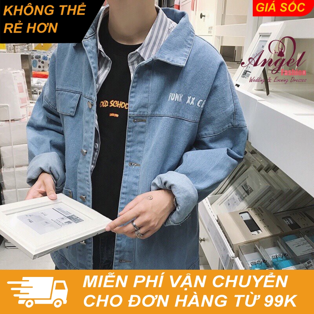 Áo khoác denim NAM NỮ UNISEX thời trang Angel fa-cat OT-95