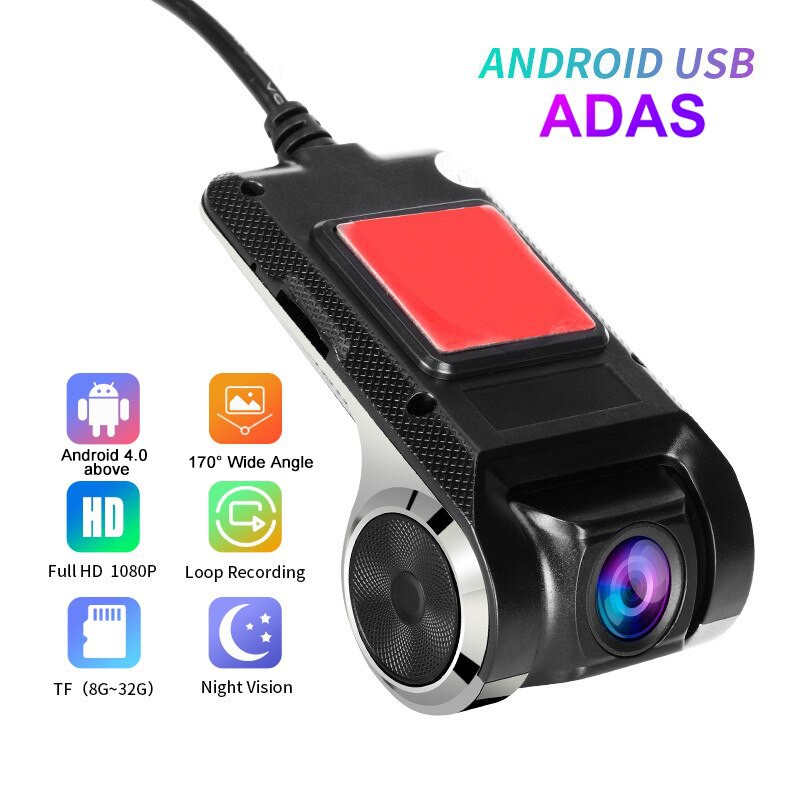 Bộ Camera Hành Trình Ô Tô Camera U2 Tích Hợp Màn Hình Android Sắc Nét Full HD 1080p - Cổng USB