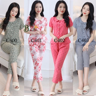 ĐỒ NHÀ MẶC SAU SINH HỌA TIẾT KẺ, QUẦN ÁO MẶC NHÀ  FOM DÁNG ĐẸP MẶC THOẢI MÁI