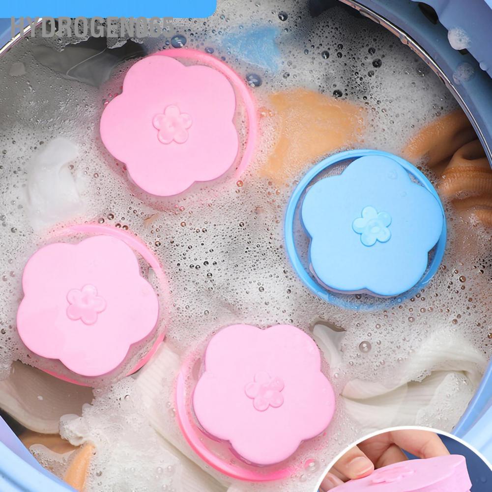Hydrogen065 Washing Machine Filter Bag Plum Flower Shaped 360 Degree Reusable PP Floating for Laundry