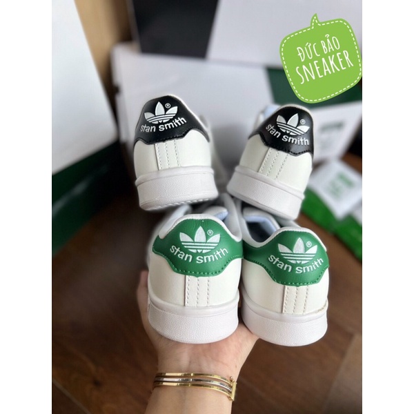 Giày stan Smith 11 . Giày adidas stan Smith gót đen , gót xanh buộc dây sneaker kèm hộp