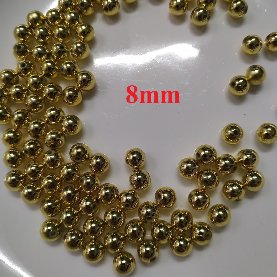 25gr hạt cườm vàng xi, bạc xi 3-4-5-6-8mm (loại đẹp)