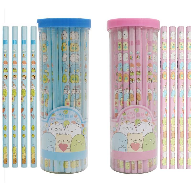 Bút Chì Gỗ 2B 5pc SUMIKKO GURASHI Hexagon Wooden HB Pencil Cute Kawaii Animal Pencil School Office Stationery Cartoon Health Standard Pencil kids gift