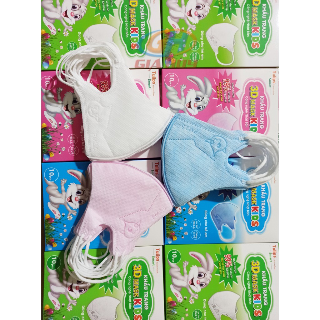 Hộp 10 Chiếc Khẩu Trang Cá Heo Dành cho Trẻ Em 3d kids | WebRaoVat - webraovat.net.vn