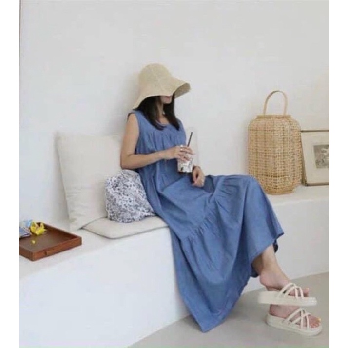 Đầm Jean Denim dáng A có túi ... Đầm Babydoll. Hình Thật Sản Phẩm Thật.