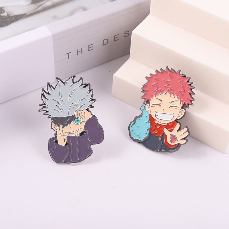 Pin cài áo Jujutsu Kaisen Satoru Gojo/ Yuji Itadori/ Megumi Fushigoro/ Suguru Geto/ Toge Inumaki tặng khung đựng - GC448