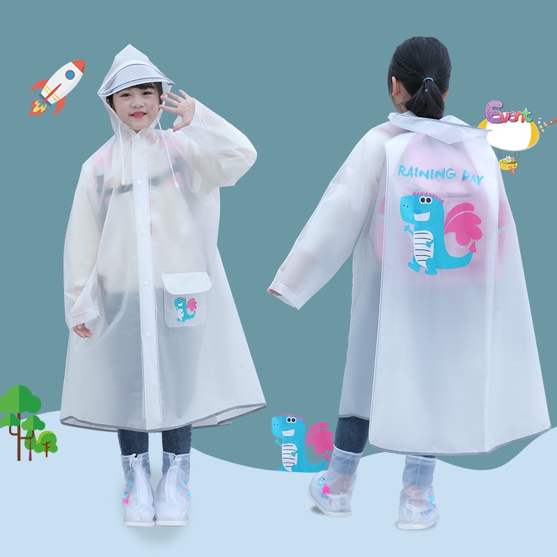 Áo Mưa Toàn Thân Có Dây Thắt Lưng Chống Mưa Chiều Cao 110-160cm Cho Trẻ Em