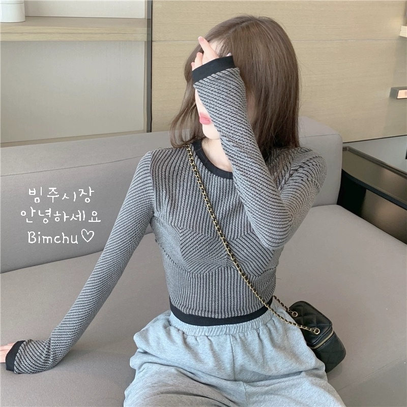 Áo Len Nữ Dài Tay Kẻ Tăm Dáng Ngắn Sành Điệu Chất Len Hàn Quốc - S66 | BigBuy360 - bigbuy360.vn