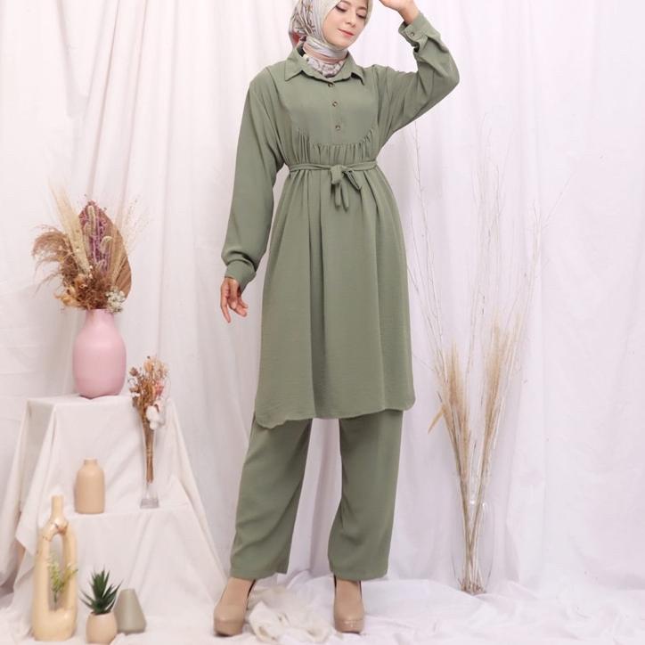 Bán Sỉ Một Bộ Áo Thun Trơn Màu Cho Mẹ Bỉm Sữa Phong Cách Hồi Giáo CRINKLE NAGITA
