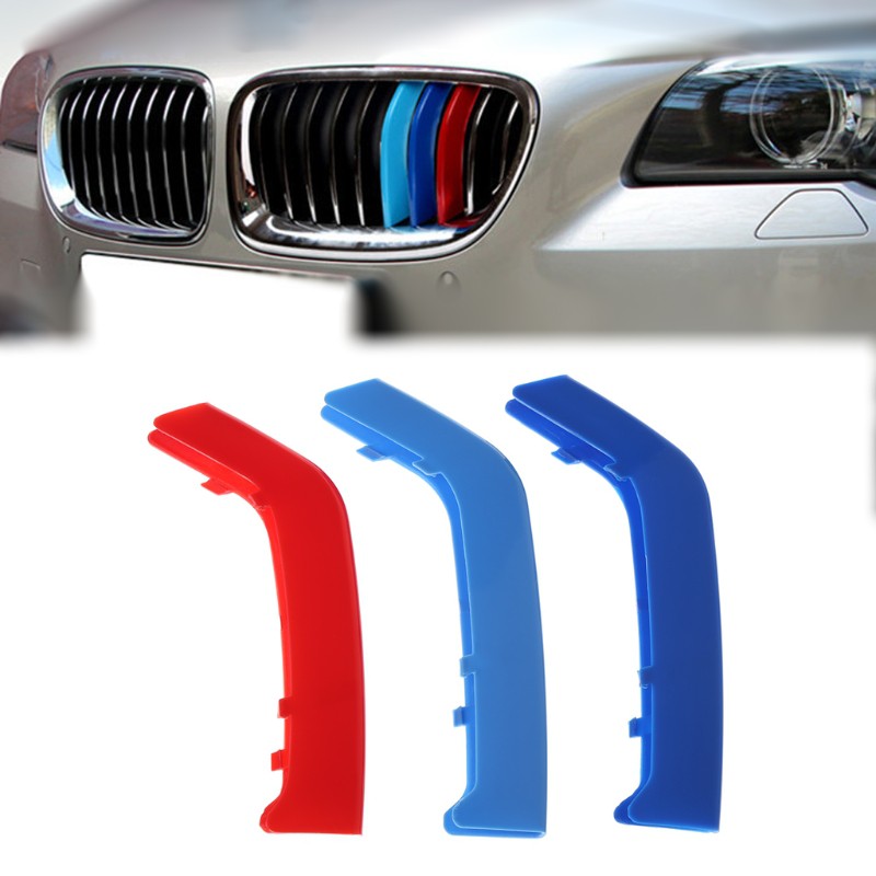 Set 8 miếng dán 3D trang trí bộ chắn gió trước cho dòng xe BMW 3 kích thước 14×2cm