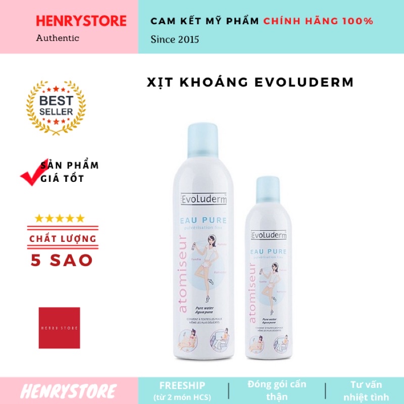 XỊT KHOÁNG CẤP ẨM LÀM DỊU DA EVOLUDERM