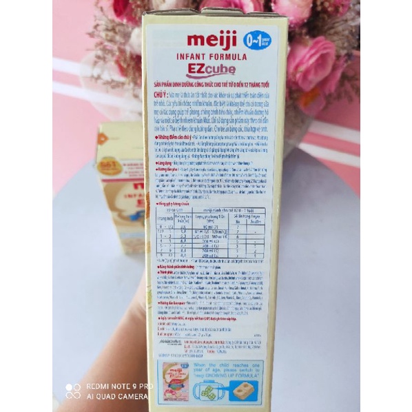 (Date T6/2023-Mẫu mới) Sữa Meiji thanh số 0 hàng nhập khẩu hộp 432g x 16 thanh