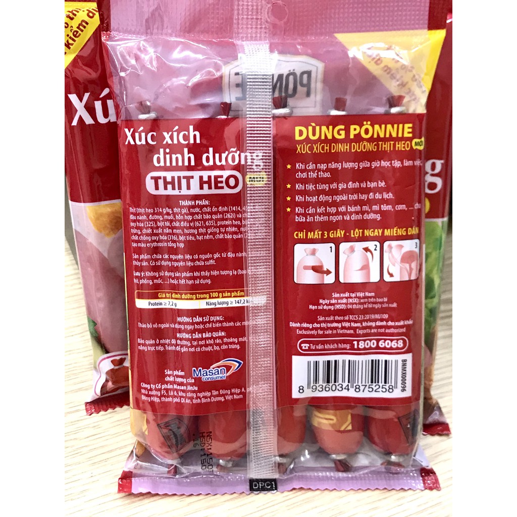 Xúc Xích Dinh Dưỡng Thịt Heo PONNIE 175g