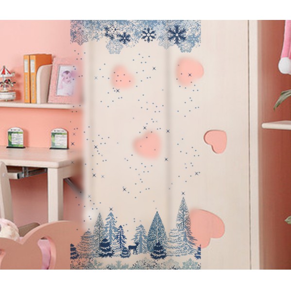 Decal Dán Kính Cao Cấp - Rừng Núi Tuyết Băng Gía ( 60x116cm )